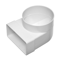 Переход пластиковый угловой плоский/круглый канал (125/220х90)