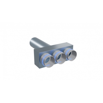 Вентиляционный прямой пленум Flexag PWP-125/75x3, D125, на 3 выxода, L=300 мм