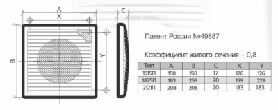 Вентиляционная решетка пластиковая ЭРА 1515П
