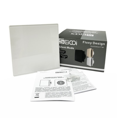 Вентилятор с обратным клапаном Seicoi Floxy Design 100 White glass (SMAD04-01G-W)