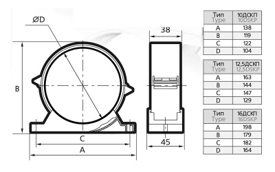 Держатель-соединитель круглого канала 10ДСКП